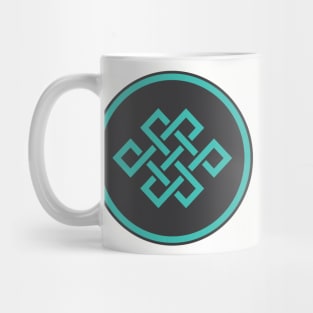 Tibetan Knot in Aqua Mug